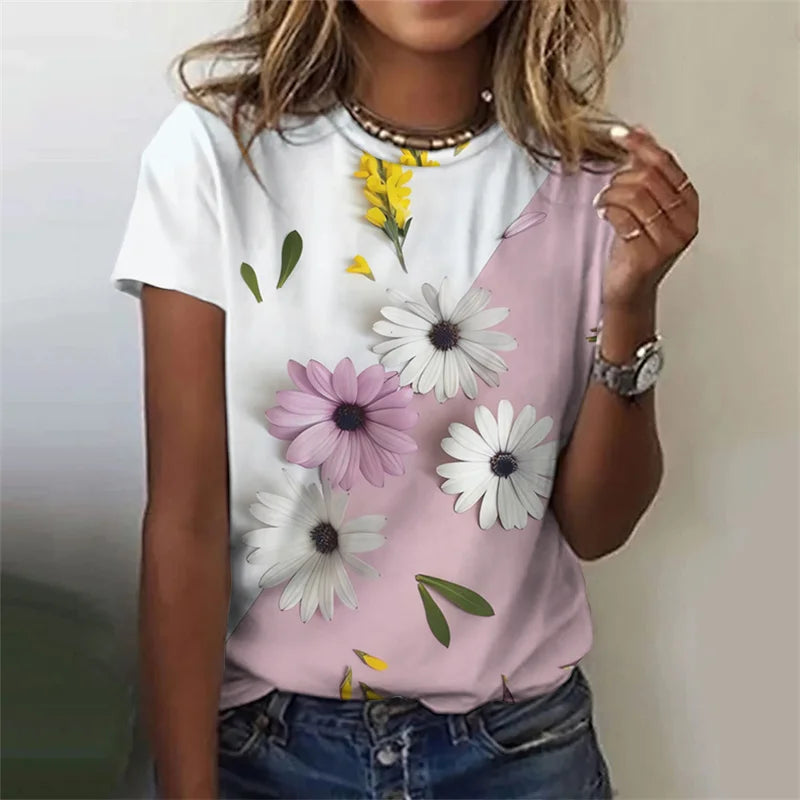 T-Chemise Roses 3D Oversize Femme | MDN Store