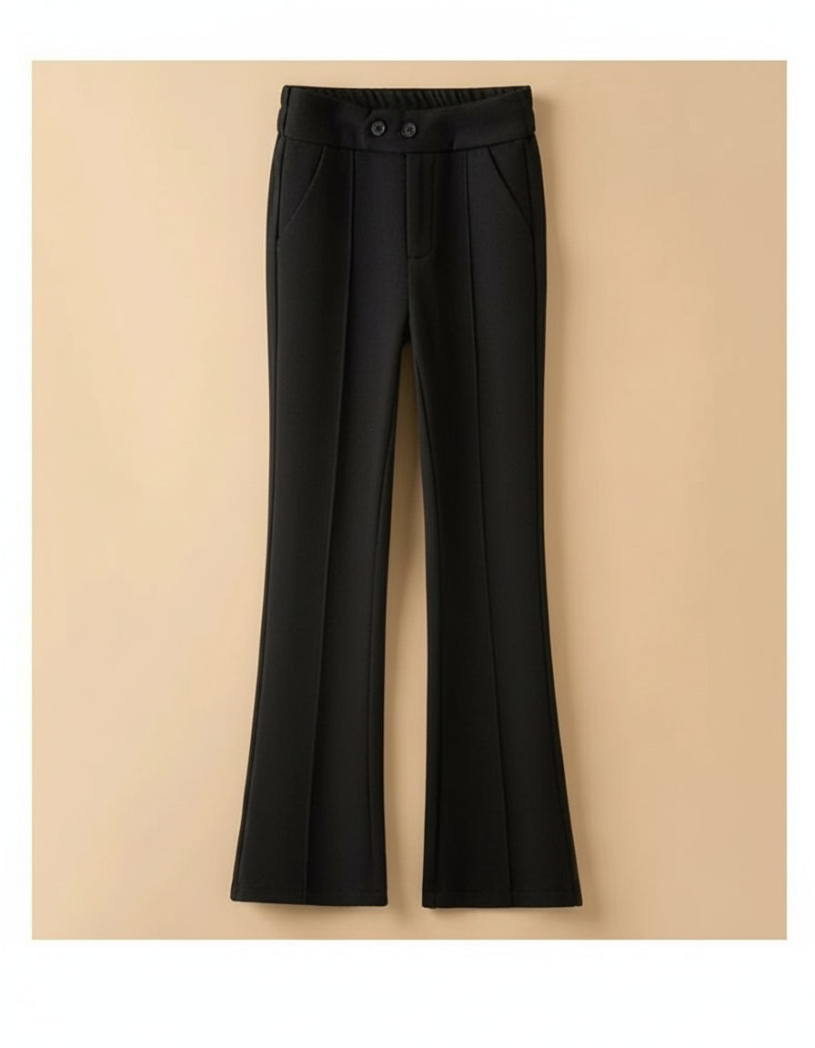 Pantalon Laine Évasé Femme Gris Clair Bureau | MDN Store