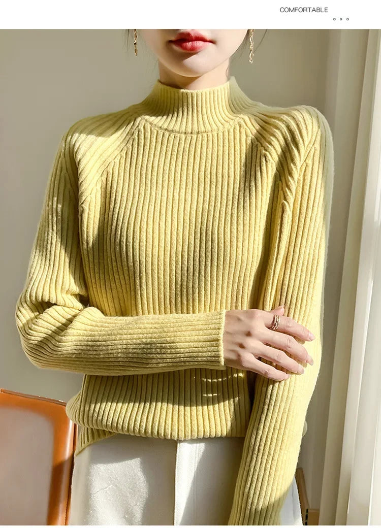 Pull Sans Manches Femme Col Montant Tricot Epais Layering 6 Coloris | MDN Store