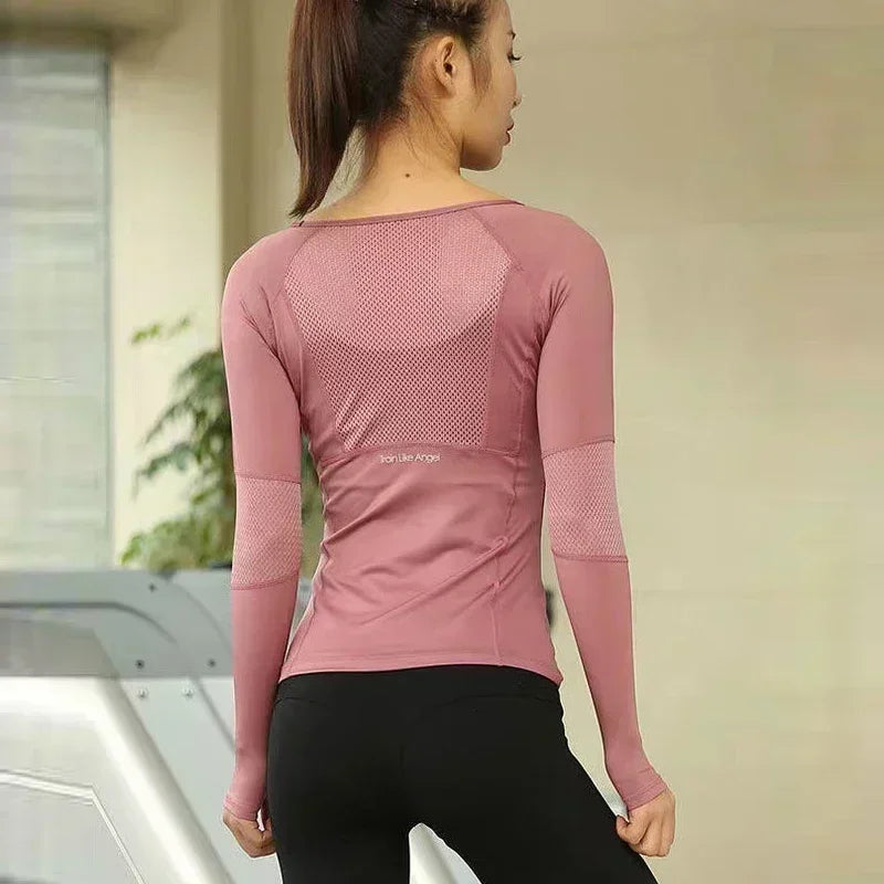 T-Chemise Fitness Femme Manches Longues Séchage Rapide Running | MDN Store