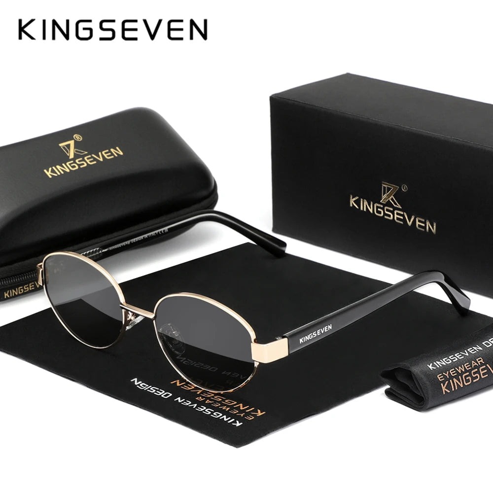 KINGSEVEN Lunettes de Soleil Rétro Ovale Polarisées UV400 Femme Luxe | MDN Store 25