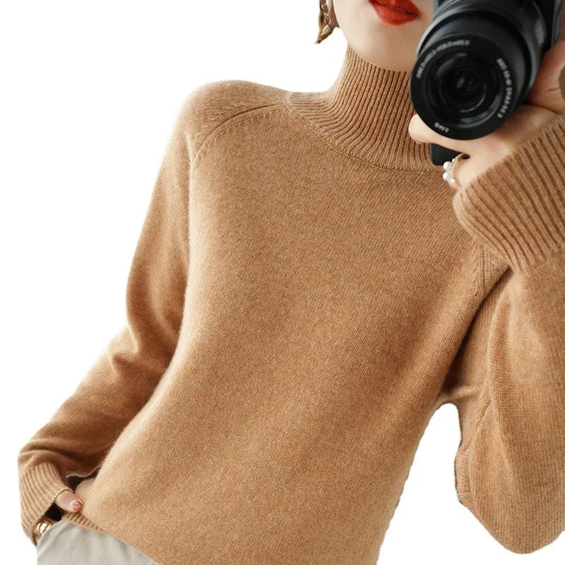 Pull Col Roule Epais Femme Maille Chaude Style Coreen 12 Coloris S-XXL | MDN Store