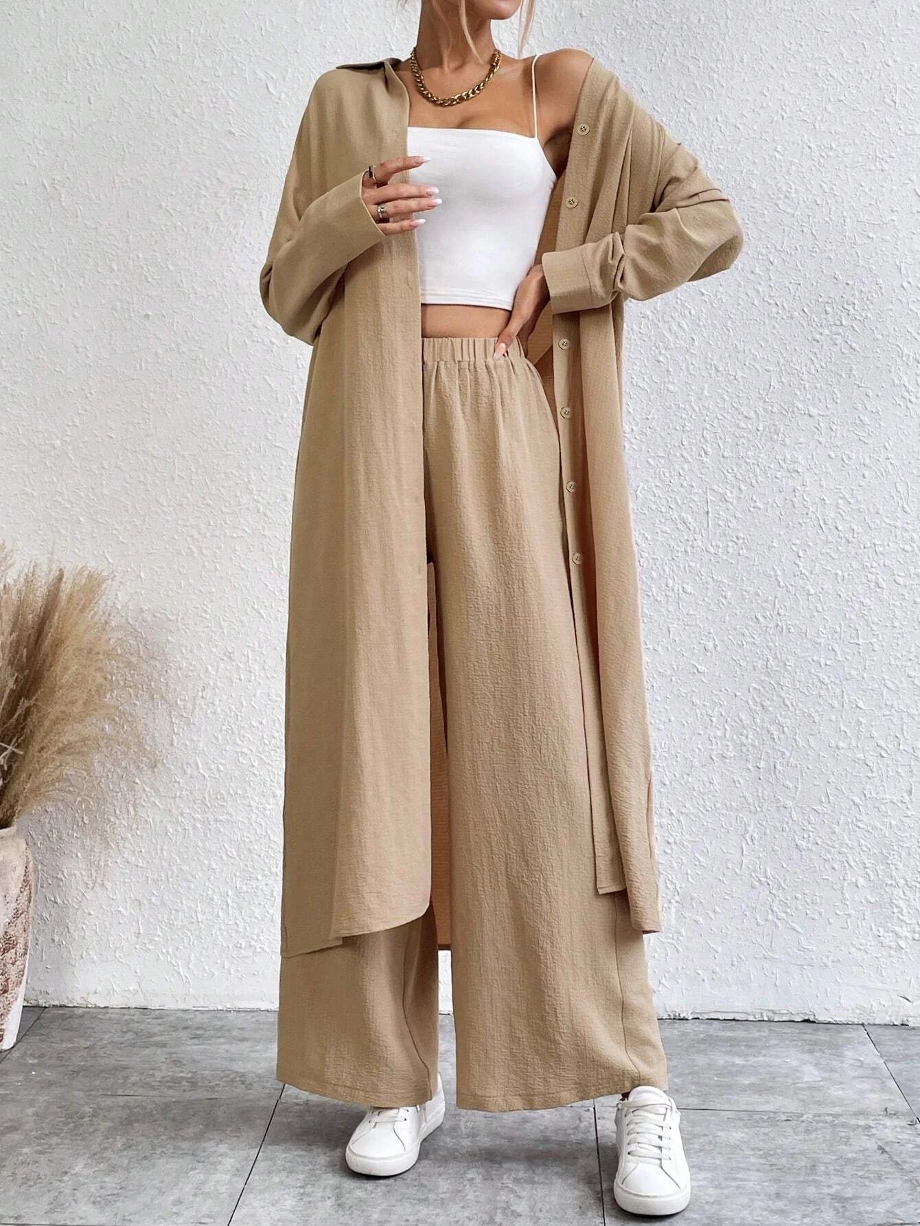Ensemble Chemise Boutonnée Pantalon Large | MDN Store