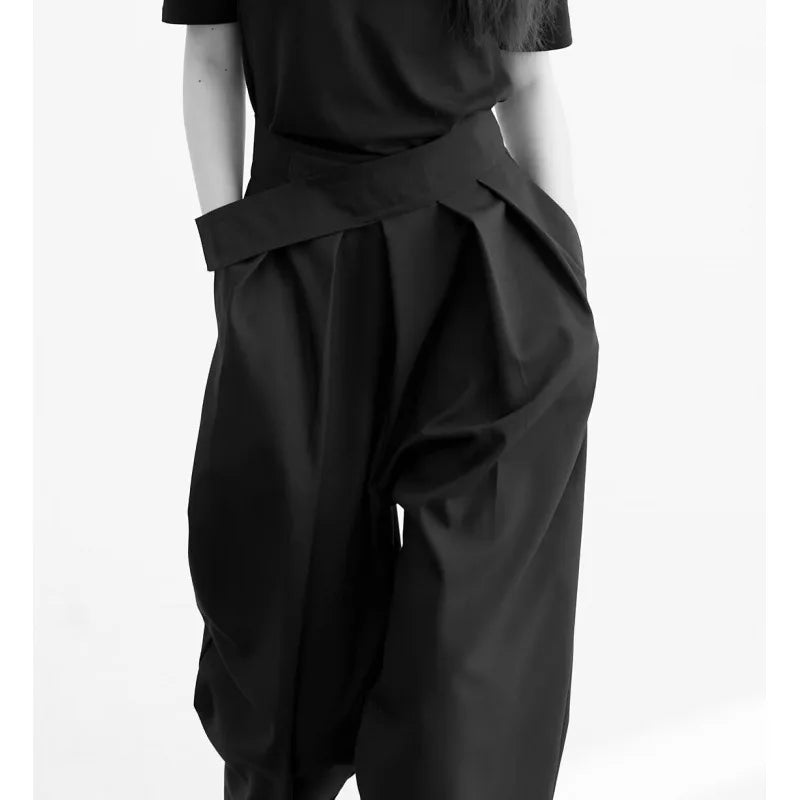 Pantalon Costume Noir Femme Homme Taille Haute - Unisexe Bureau Minimaliste Y2K | MDN