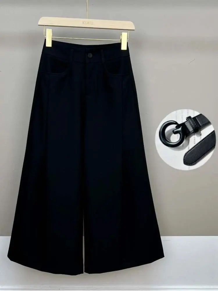 Pantalon Femme Taille Haute Décontracté Léger Couleur Unie Été | MDN Store
