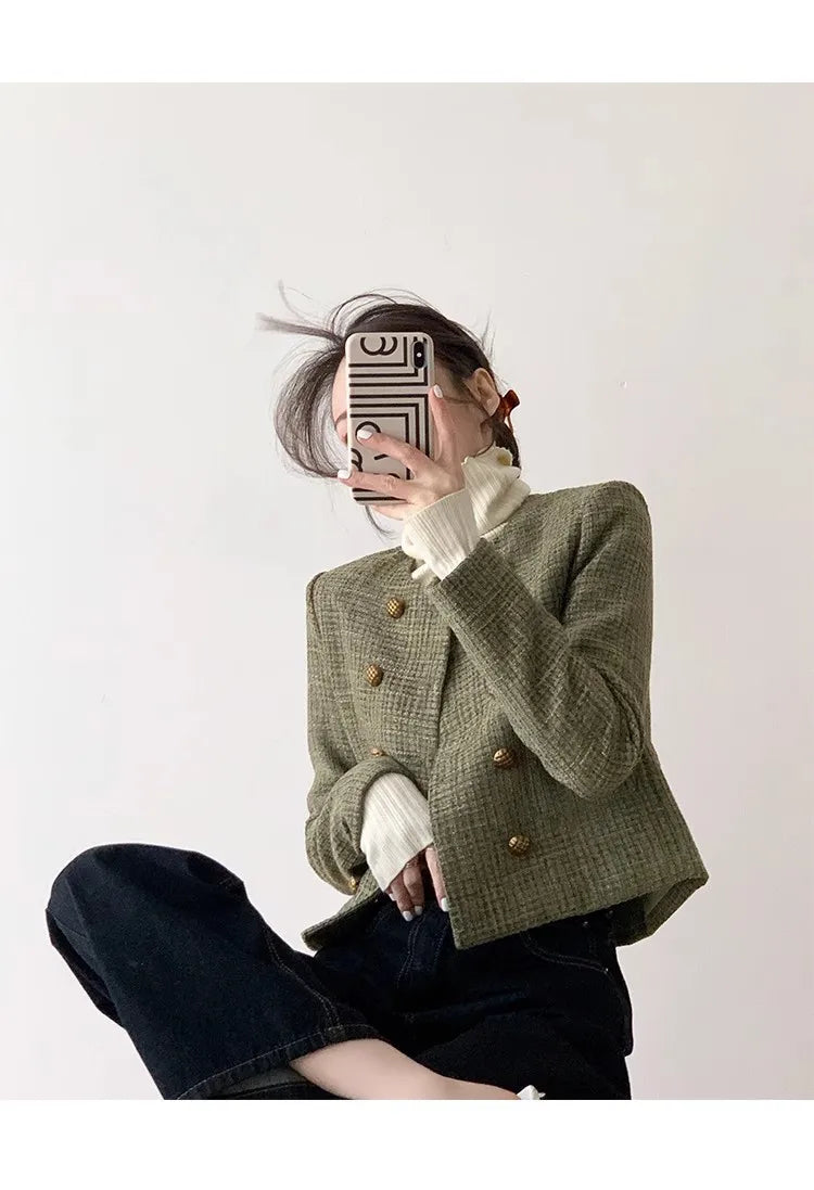 Veste Courte Vintage Pois Style Français | MDN Store