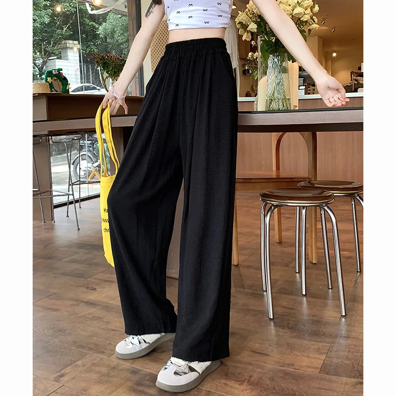 Pantalon Plissé Soie Glacée Taille Haute | MDN Store
