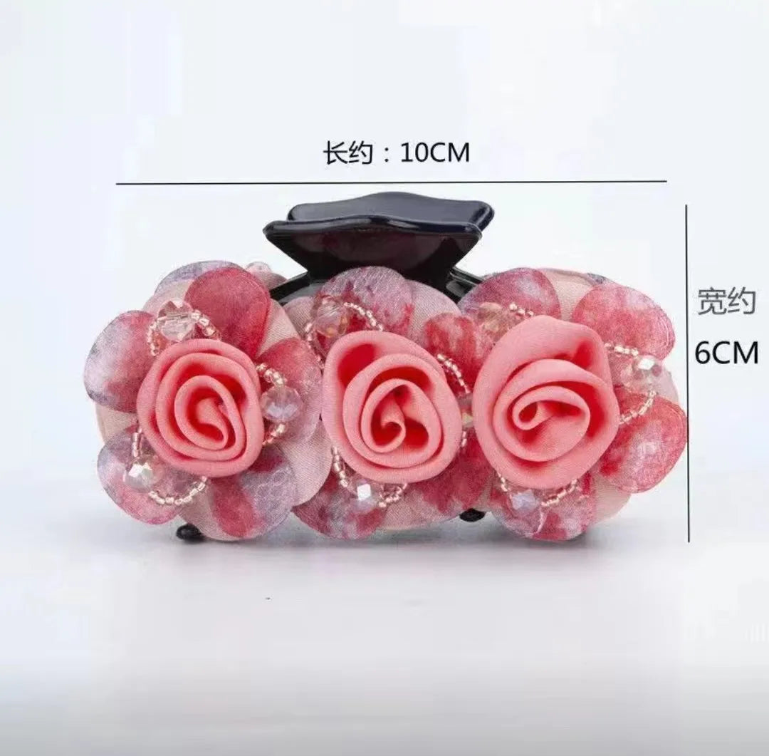 Pince à Cheveux Crabe Fleurie - Accessoire Cheveux Élégant et Pratique | MDN Store