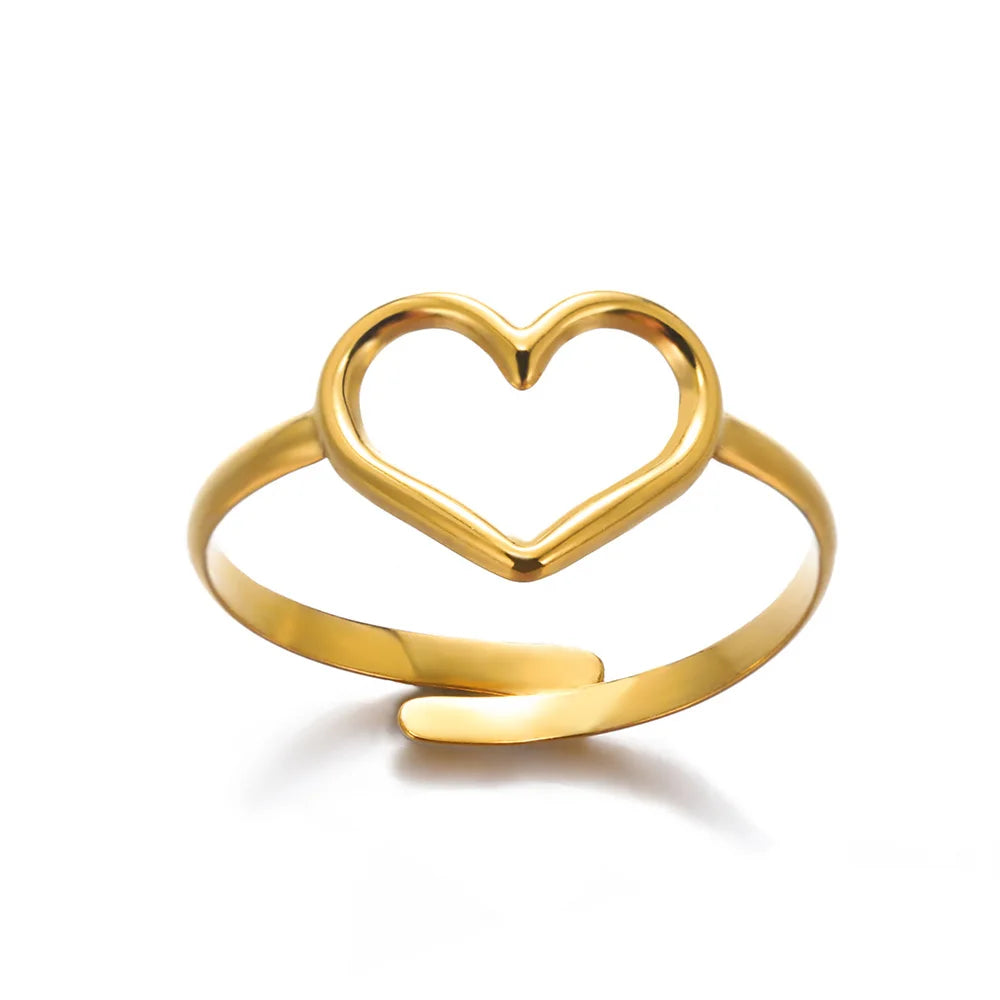 Bague Géométrique Acier Doré Ajustable | MDN Store