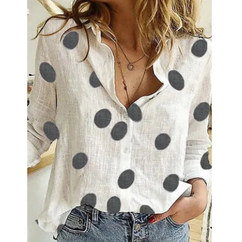 blouse-femme-vintage-coton-lin-manches-longues - MDN Store 25