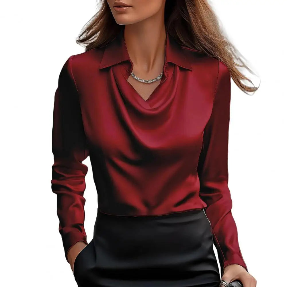 Chemise Femme Satin Col Revers Élégante | MDN Store