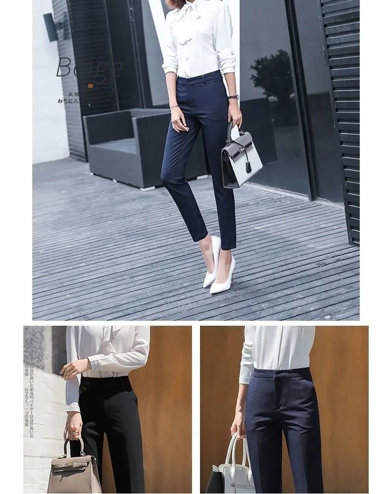 Pantalon Costume Taille Haute Slim Noir | MDN Store