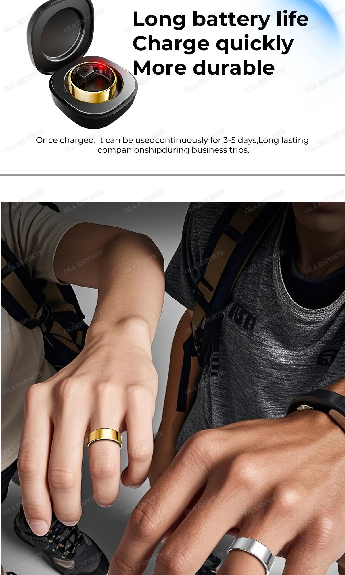 Bague Connectée Smart Ring Santé Étui Charge Étanche | MDN
