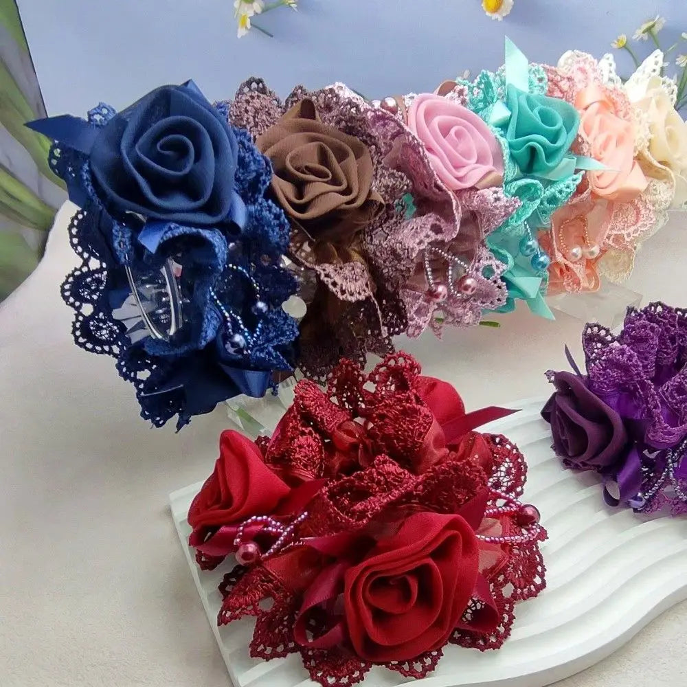 Bandeau Cheveux 3 Fleurs Cercle Large - Élastique Élégant Femme | MDN Store
