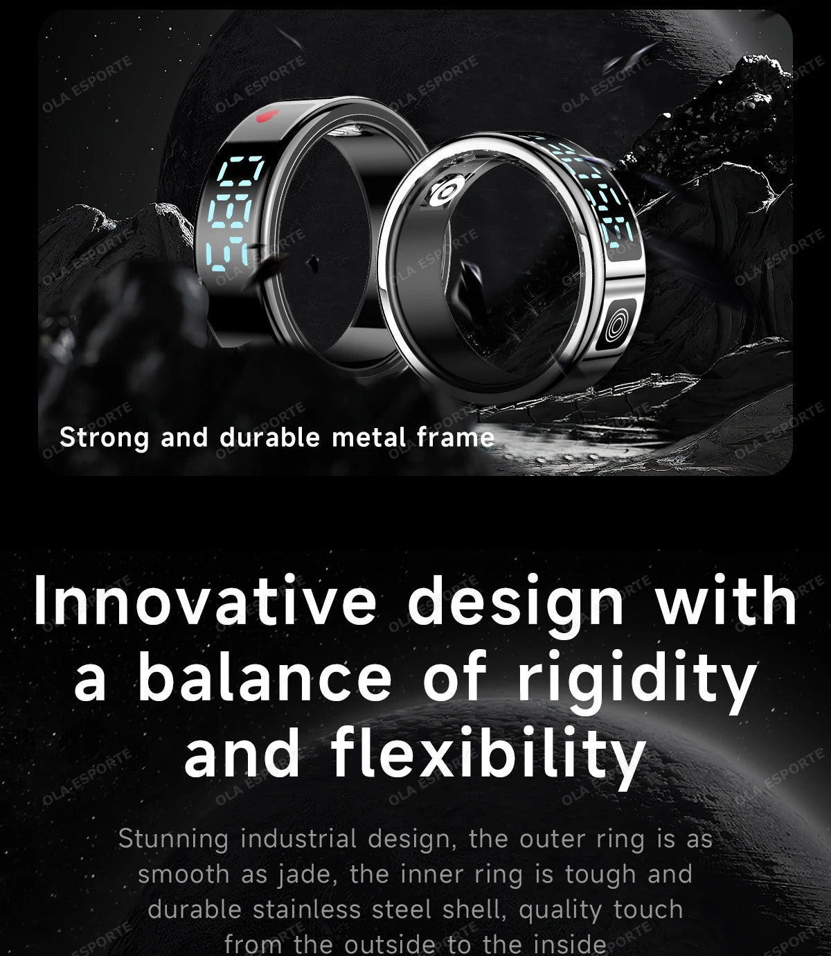 Bague Connectée Écran Tactile Charge Sans Fil Étanche 5ATM | MDN Store