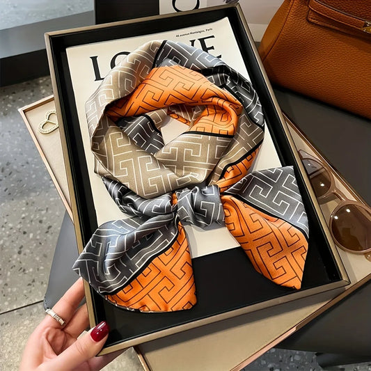 Foulard Soie Imprimé Géométrique Élégant | MDN