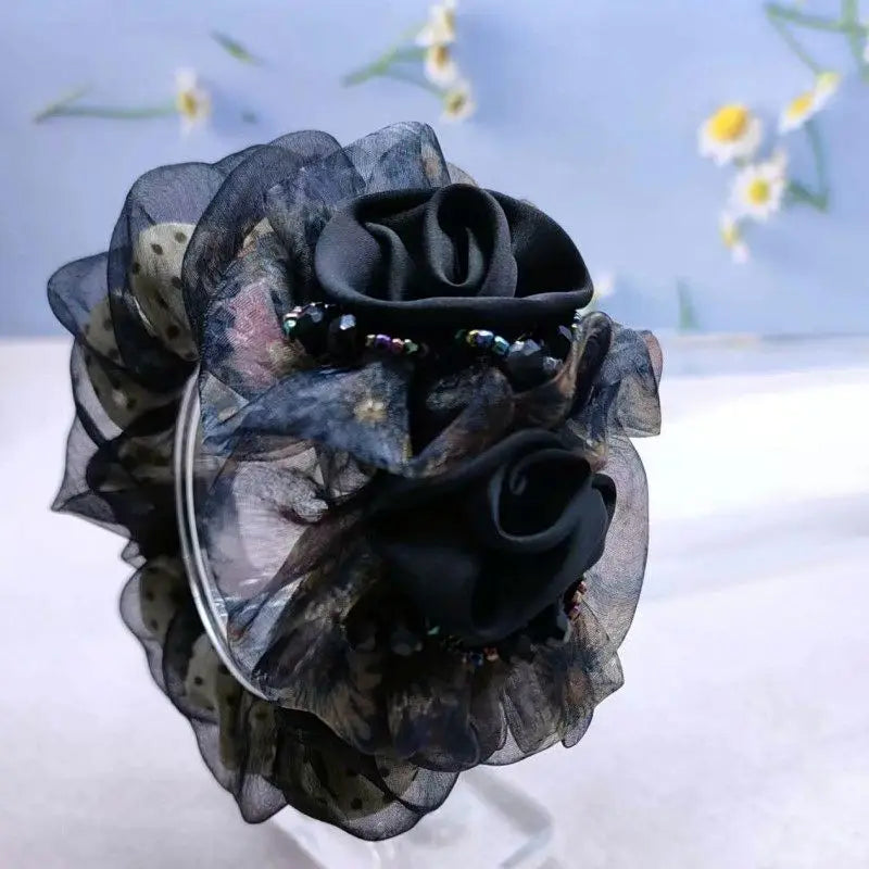 Chouchou Fleur Maille Large Élégant - Élastique Chignon Femme | MDN Store