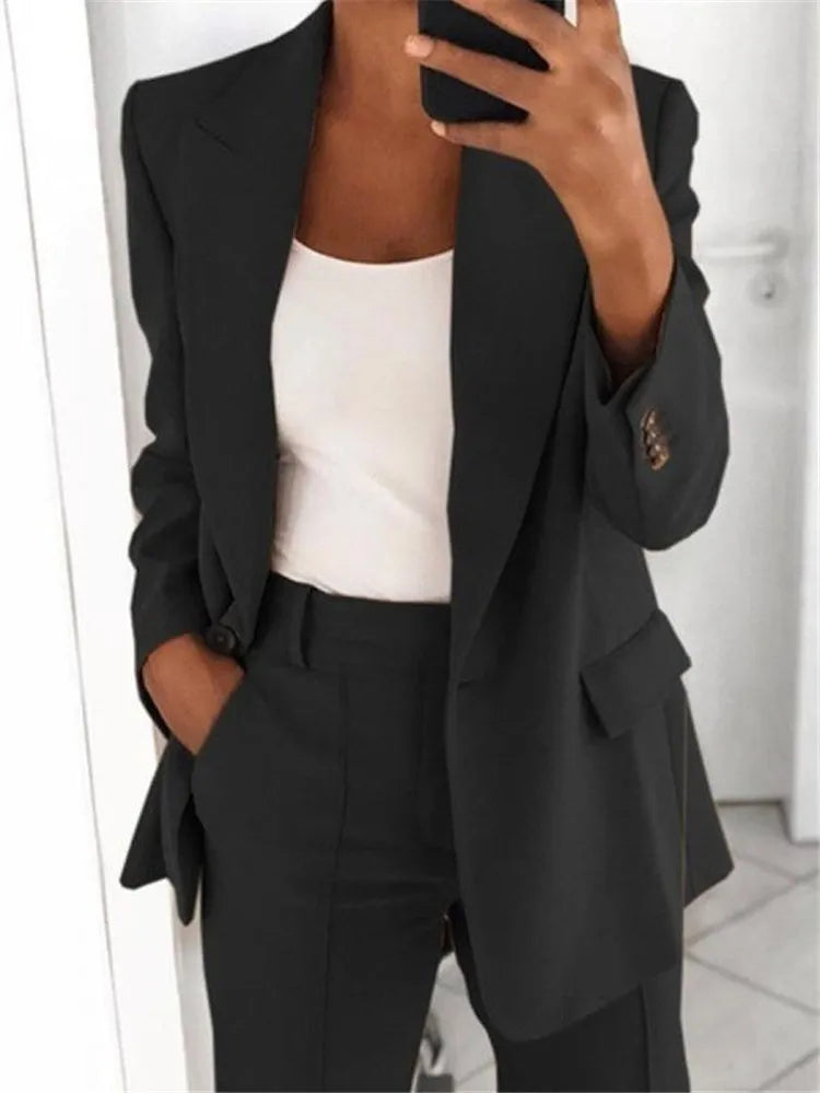Ensemble Tailleur Pantalon Blazer Noir | MDN