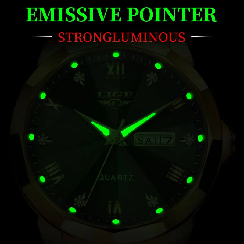 Montre Femme LIGE Luxe Acier Inoxydable - Étanche Lumineuse Date Quartz Cadeau | MDN