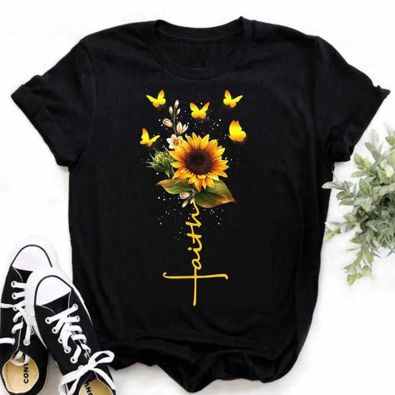 T-shirt Coton Tournesol Papillon Oversize | MDN