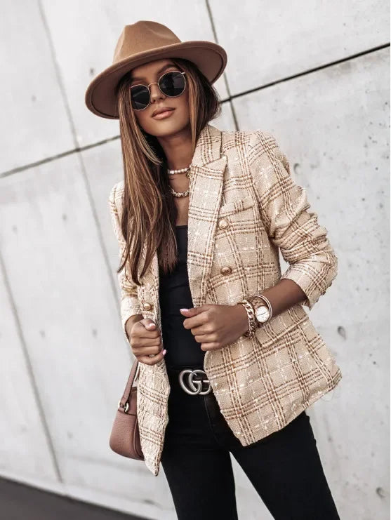 Veste Blazer Imprimée Double Bouton | MDN Store