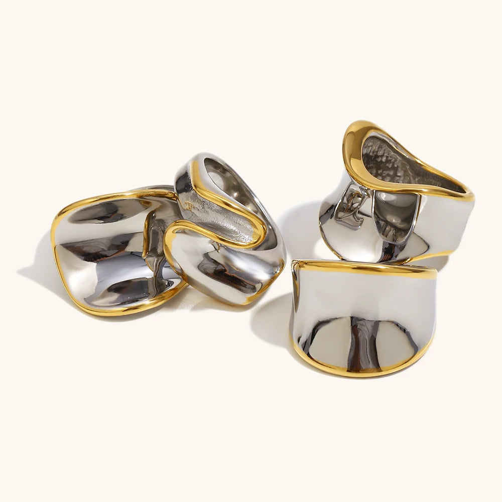 Bague Torsadée Acier Bicolore Or Argent | MDN Store
