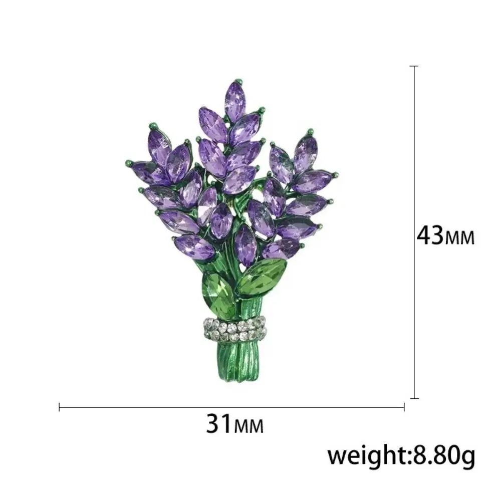 Broche Lavande Cristal Strass Pin Fleur Élégant | MDN