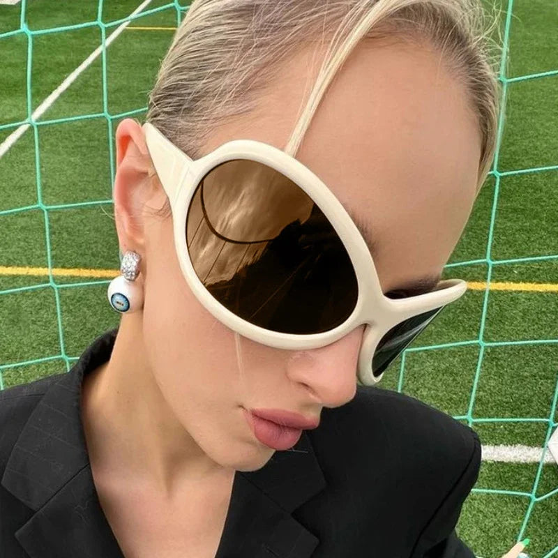Lunettes de Soleil Style Années 2000 Punk Ovales UV400 | MDN Store