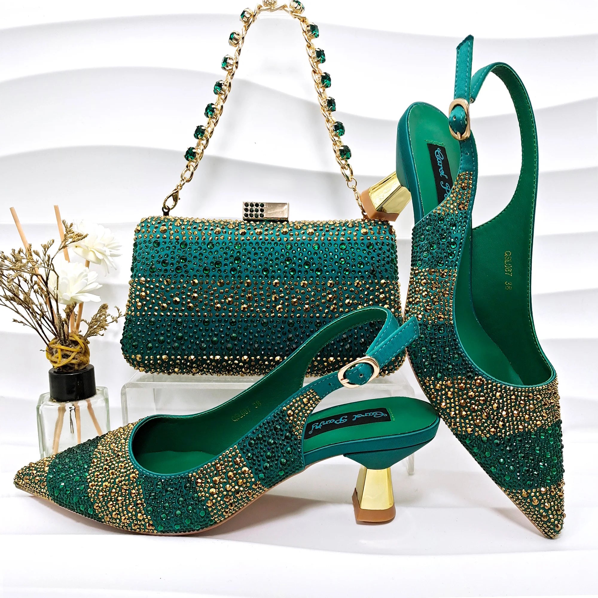 Escarpins Satin Bout Pointu Femme Ensemble Sac Soirée | MDN Store 25