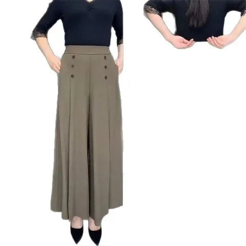 Pantalon Large Femme Anti-Froissage Noir | MDN Store