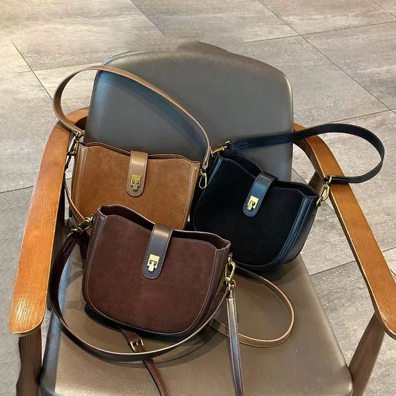 Sac à Main Femme Cuir Véritable Daim Luxe Grande Capacité - MDN