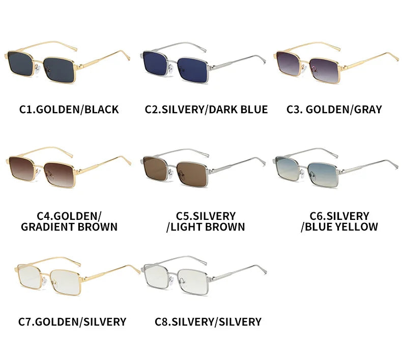 Lunettes Soleil Rectangle Y2K Alliage | MDN