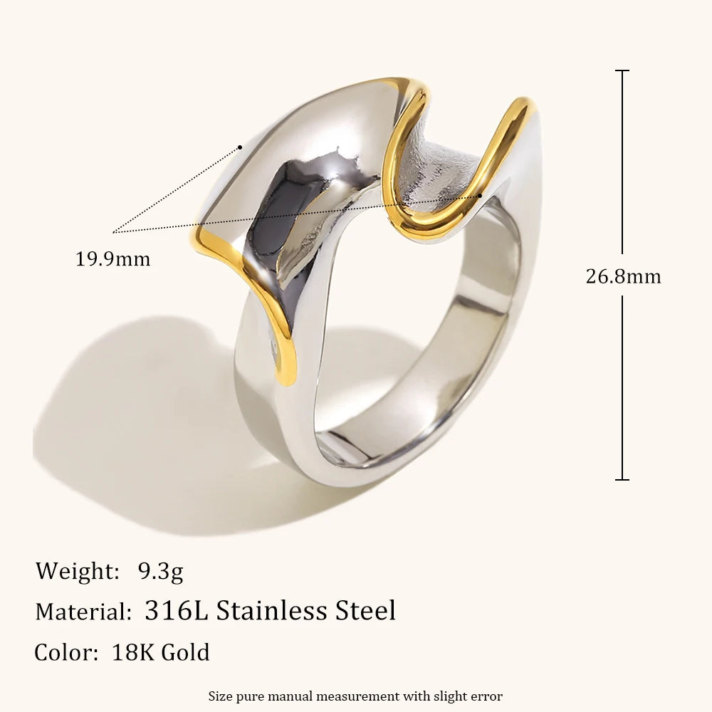 Bague Torsadée Acier Bicolore Or Argent | MDN Store