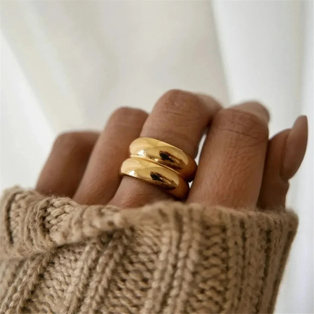 Bague Double Couche Acier 316L Vintage | MDN Store