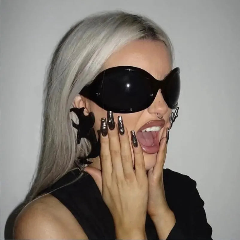 Lunettes de Soleil Style Années 2000 Punk Ovales UV400 | MDN Store