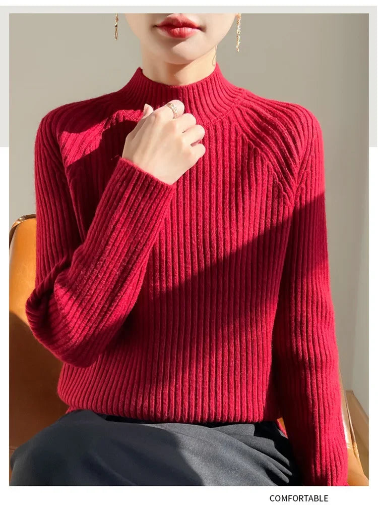 Pull Sans Manches Femme Col Montant Tricot Epais Layering 6 Coloris | MDN Store