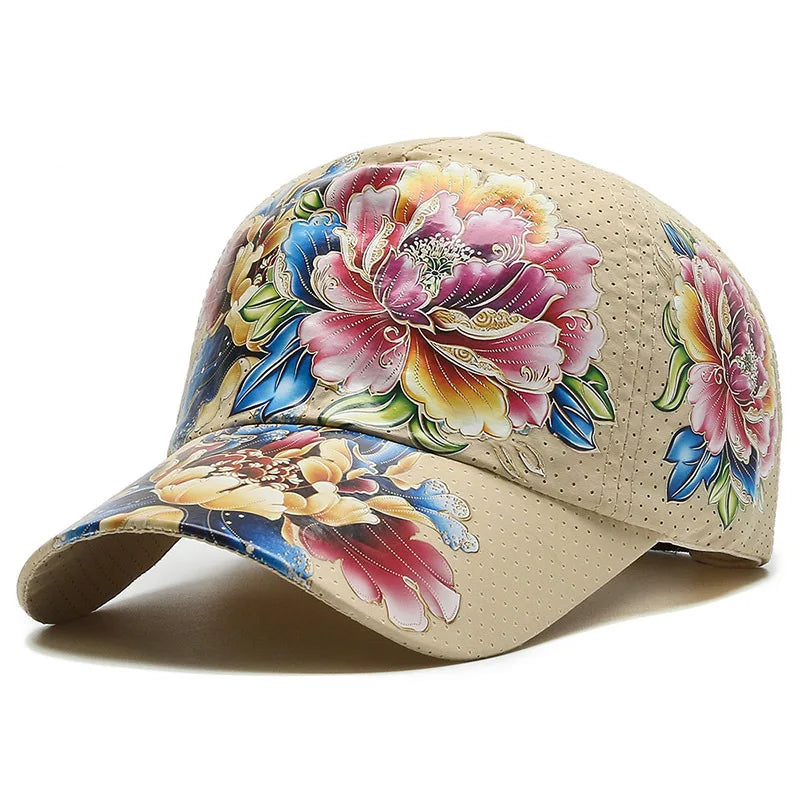 Casquette Baseball Florale Tie-Dye Hip Hop Femme Coton Reglable | MDN Store 25