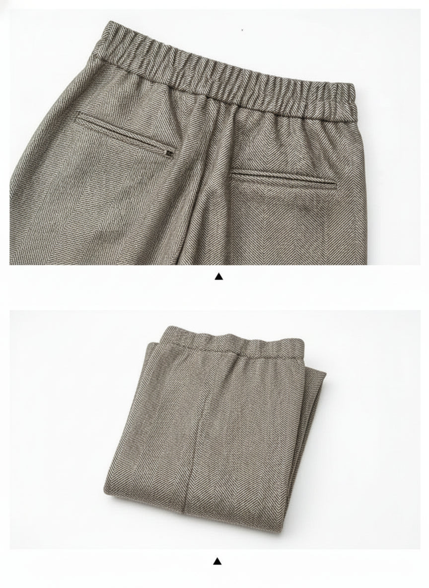 Pantalon Laine Évasé Femme Gris Clair Bureau | MDN Store