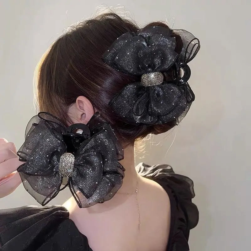 Pince à Cheveux Crabe Papillon en Résille - Accessoire Élégant et Raffiné | MDN Store