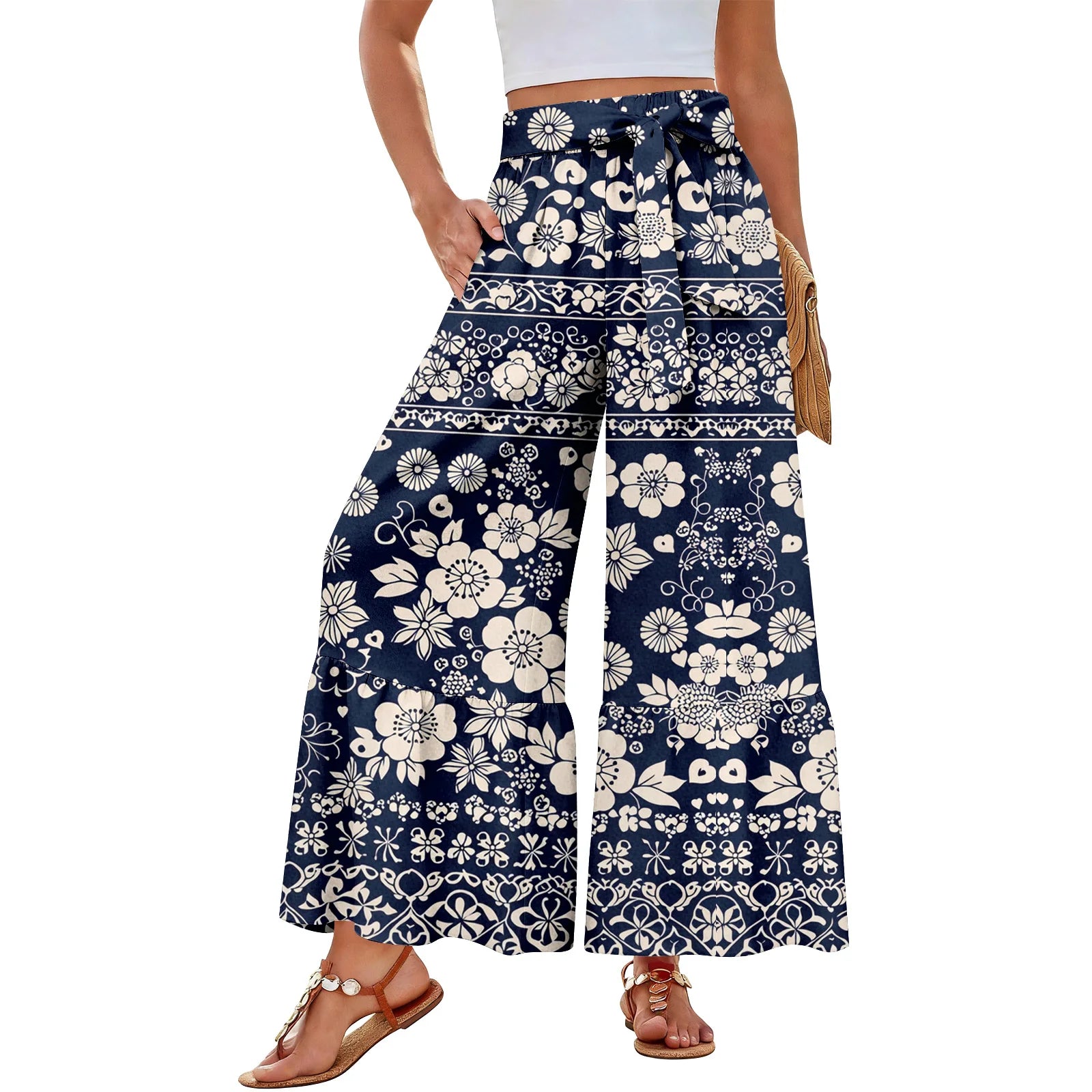 Pantalon Bohème Imprimé Floral Femme | MDN Store