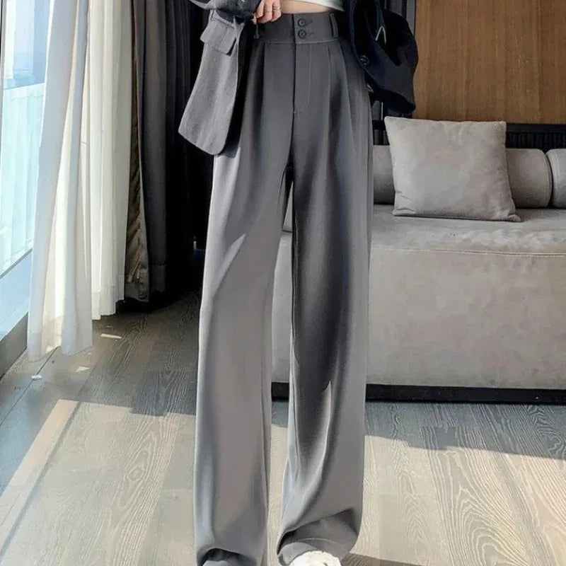Pantalon Femme Grande Taille Haute Coréen - Baggy Bureau Élégant | MDN Store