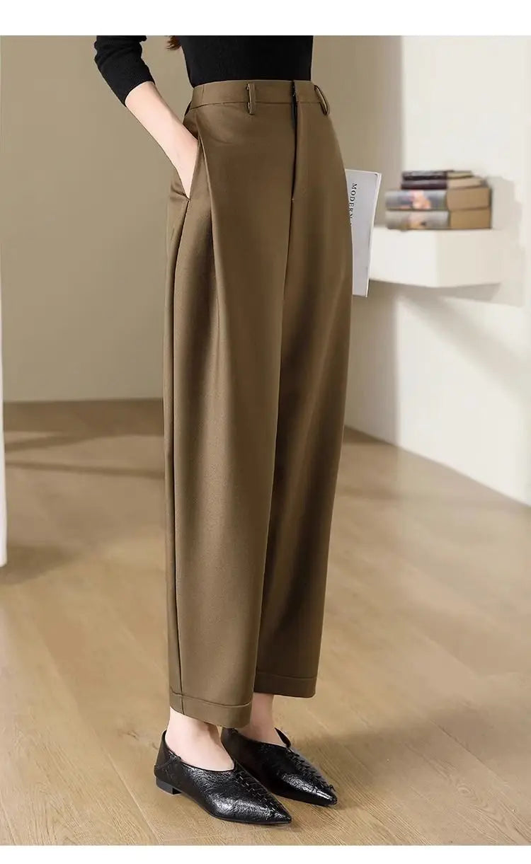 Pantalon Femme Cocon Tailleur 7/8 - Harlem Slim Printemps Mode Bureau Élégant | MDN Store