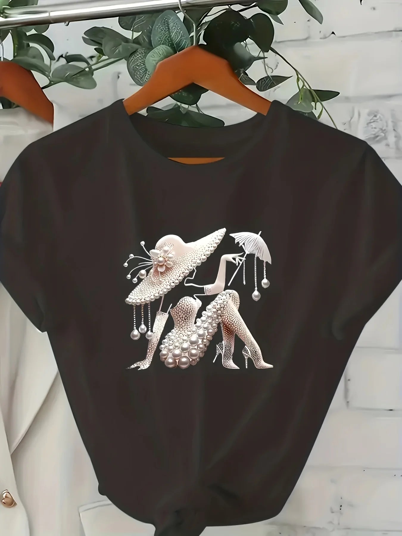 T-Shirt Graphique Y2K Femme Col Rond Manches Courtes Streetwear | MDN Store 25