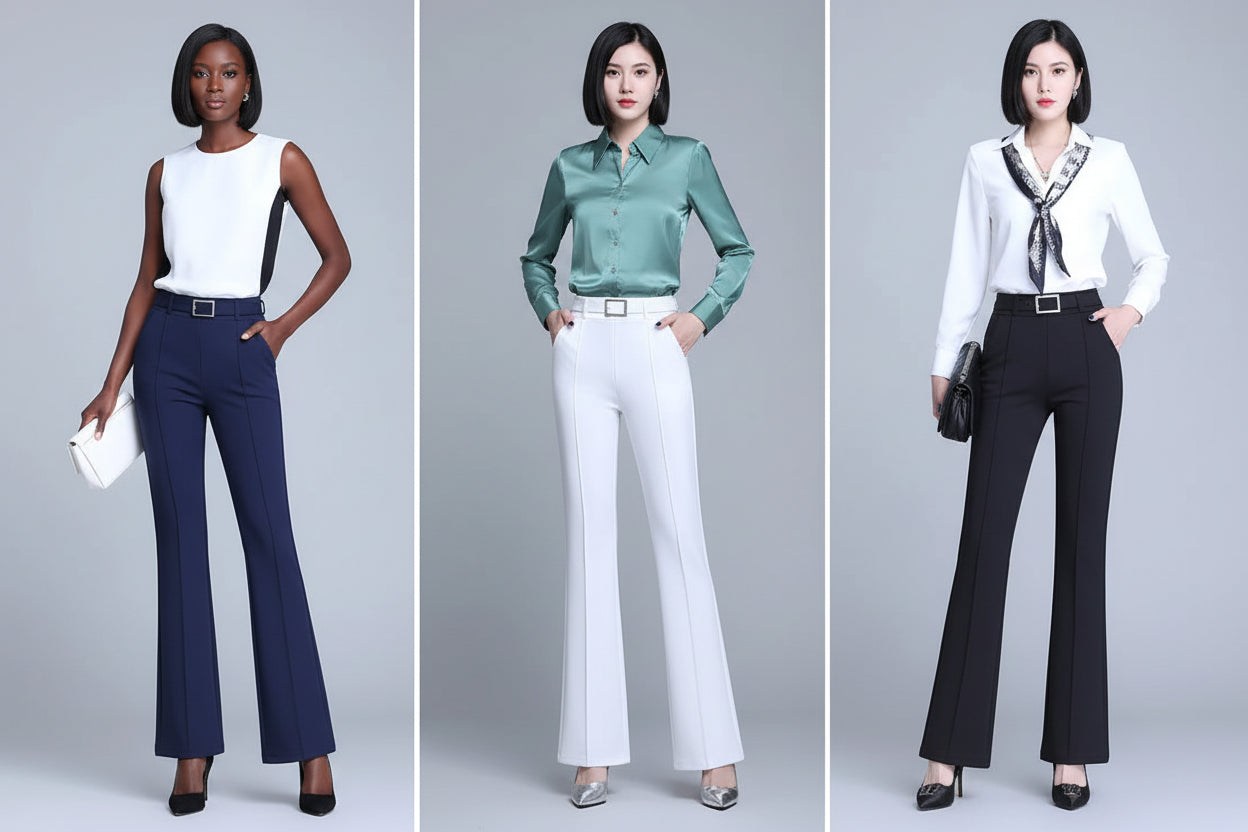 Pantalon Évasé Taille Haute Diamants | MDN Store