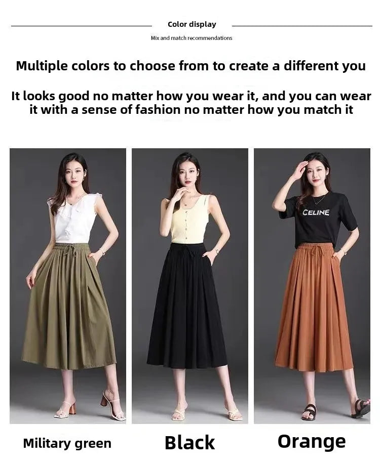 Jupe-Culotte Large Soie Glacée Femme | MDN Store