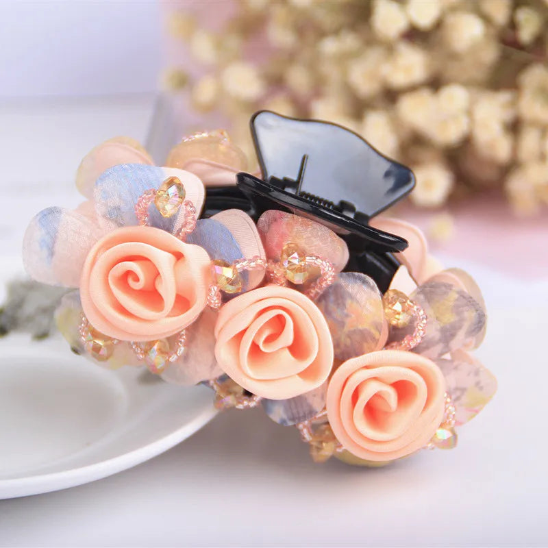 Pince à Cheveux Crabe Fleurie - Accessoire Cheveux Élégant et Pratique | MDN Store
