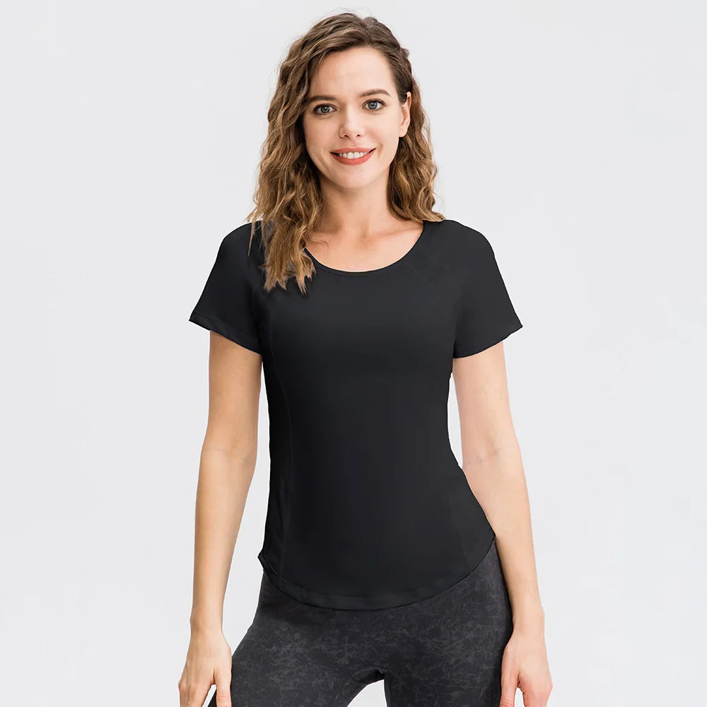 T-Chemise Sport Femme Moulant Yoga - Top Fitness Manches Courtes | MDN Store