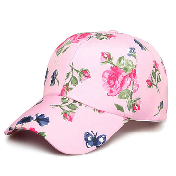 Casquette Baseball Imprime Floral Rose Femme Protection Solaire | MDN Store 25