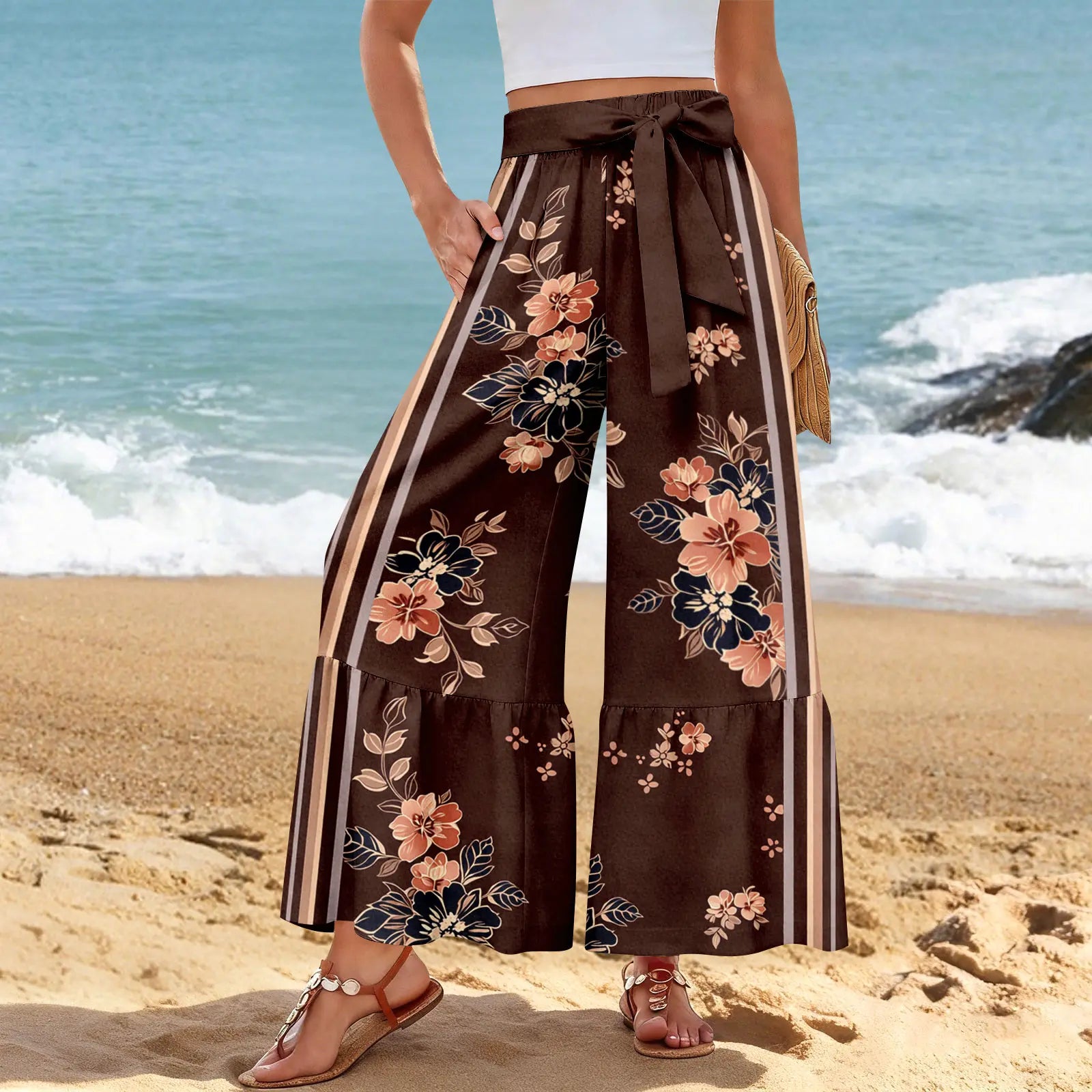 Pantalon Bohème Imprimé Floral Femme | MDN Store