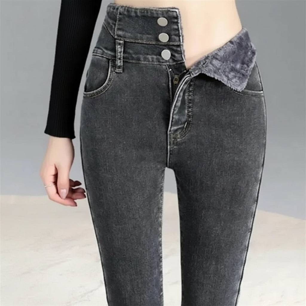 Jean Skinny Femme Doublé Polaire Bleu | MDN Store